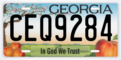 GA license plate CEQ9284
