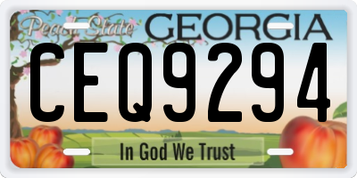 GA license plate CEQ9294
