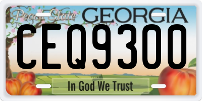GA license plate CEQ9300