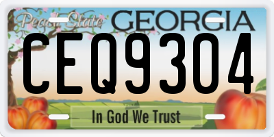 GA license plate CEQ9304