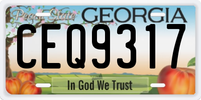 GA license plate CEQ9317