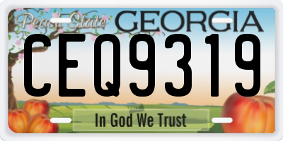 GA license plate CEQ9319