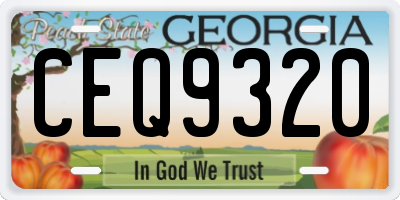 GA license plate CEQ9320
