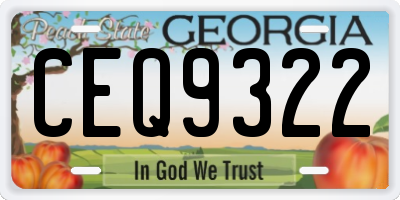GA license plate CEQ9322