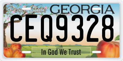GA license plate CEQ9328