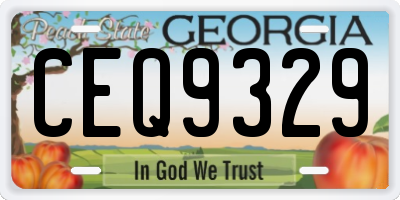 GA license plate CEQ9329