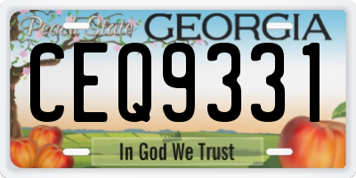 GA license plate CEQ9331