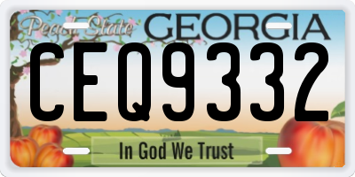 GA license plate CEQ9332