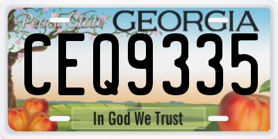 GA license plate CEQ9335