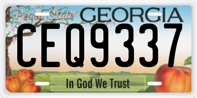 GA license plate CEQ9337