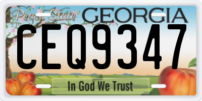 GA license plate CEQ9347