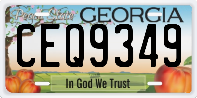 GA license plate CEQ9349