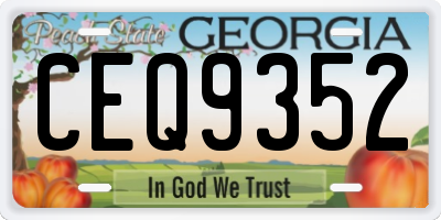 GA license plate CEQ9352