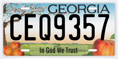 GA license plate CEQ9357