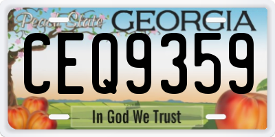 GA license plate CEQ9359