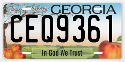 GA license plate CEQ9361
