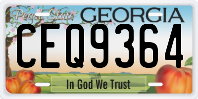 GA license plate CEQ9364