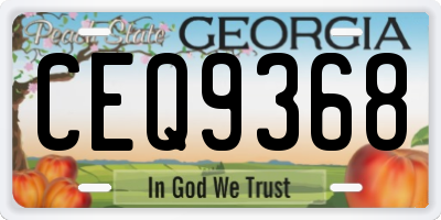 GA license plate CEQ9368