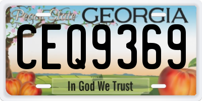 GA license plate CEQ9369