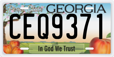 GA license plate CEQ9371
