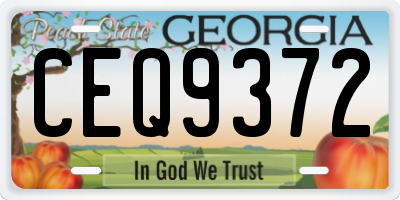 GA license plate CEQ9372