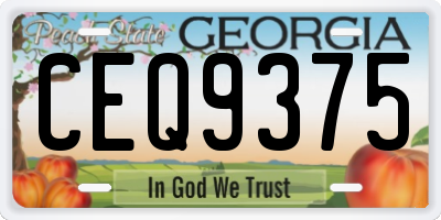 GA license plate CEQ9375