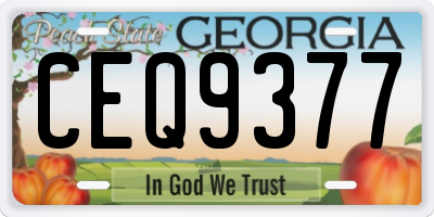 GA license plate CEQ9377
