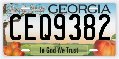 GA license plate CEQ9382