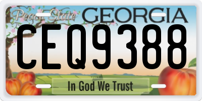 GA license plate CEQ9388