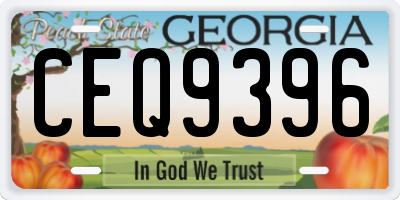 GA license plate CEQ9396