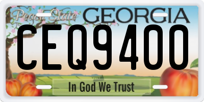 GA license plate CEQ9400
