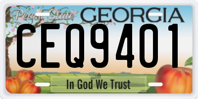 GA license plate CEQ9401