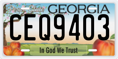 GA license plate CEQ9403