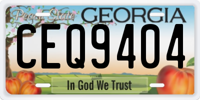 GA license plate CEQ9404