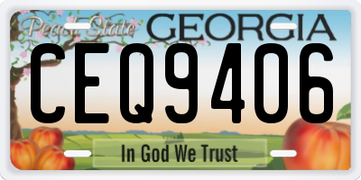GA license plate CEQ9406