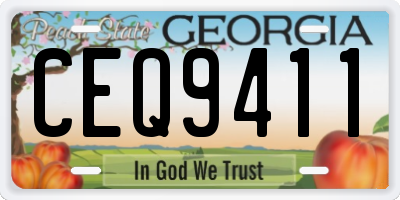 GA license plate CEQ9411