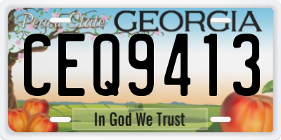 GA license plate CEQ9413