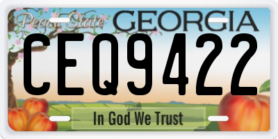 GA license plate CEQ9422