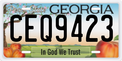 GA license plate CEQ9423