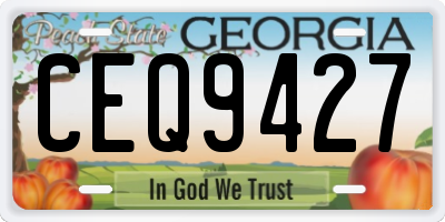 GA license plate CEQ9427