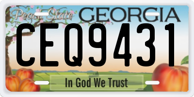 GA license plate CEQ9431