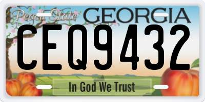 GA license plate CEQ9432