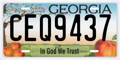 GA license plate CEQ9437
