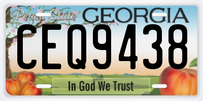 GA license plate CEQ9438