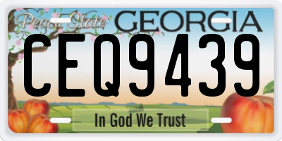 GA license plate CEQ9439
