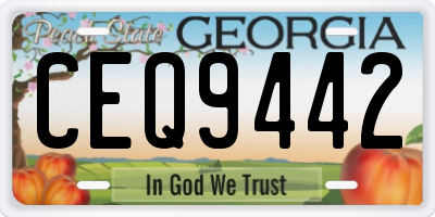 GA license plate CEQ9442