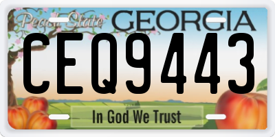 GA license plate CEQ9443