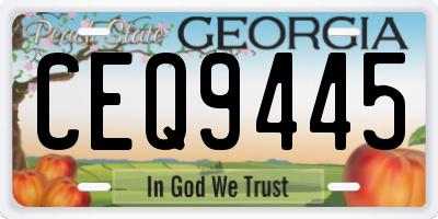 GA license plate CEQ9445