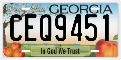 GA license plate CEQ9451