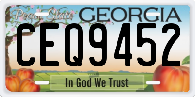 GA license plate CEQ9452
